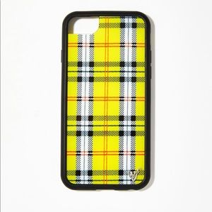 iPhone 8 Yellow Plaid Wildflower Case